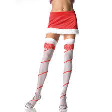 Lycra Sheer Woven Striped and Bow Stockings