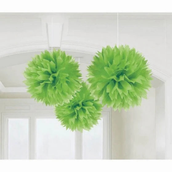 Green Assorted Fluffy Decorations 3Pk