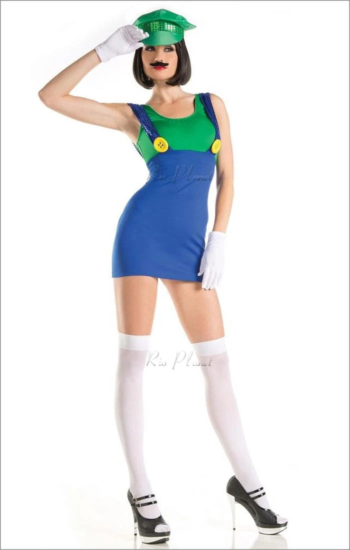 Miss Luigi Mario Bros. Costume For Women