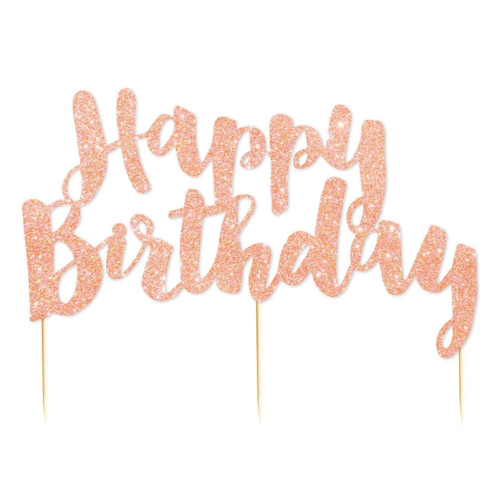 Illume Rose Gold Happy Birthday Cake Topper