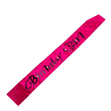 Light Up Pink Birthday Girl Sash