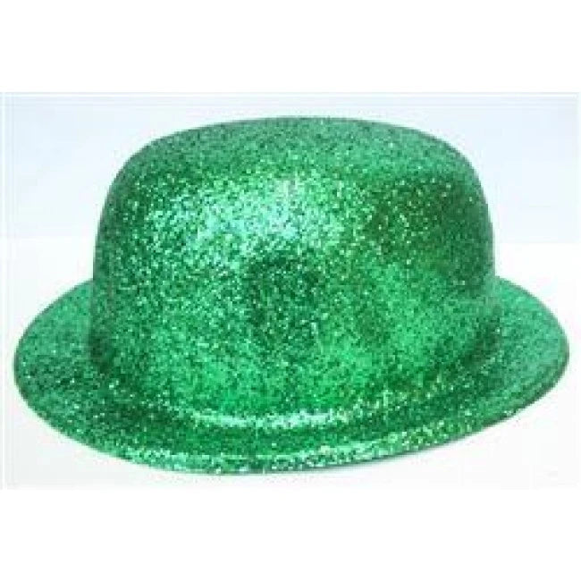 Green Glitter Bowler Hat