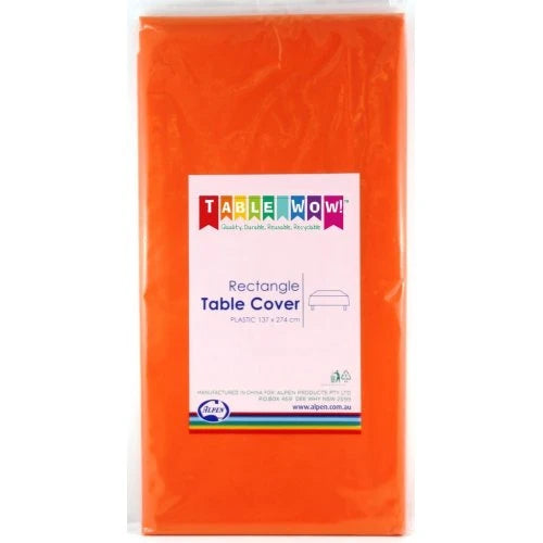 Orange Plastic Rectangle Table Cover