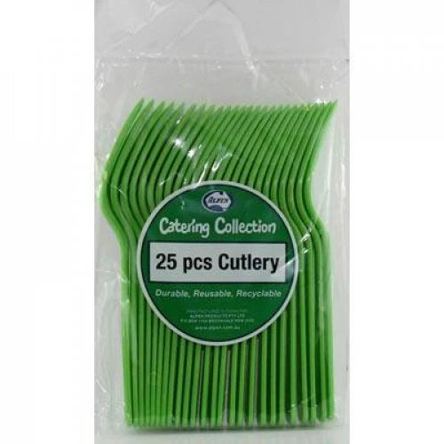 Lime Green Plastic Forks Pack of 20