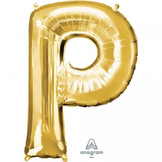 Gold Letter P Supershape Foil Balloon