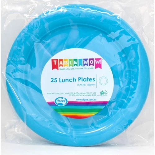 Lunch Plate Plastic 18cm 20pk Azure