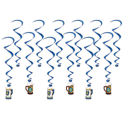 Oktoberfest Beer Stein Whirls Hanging Decorations