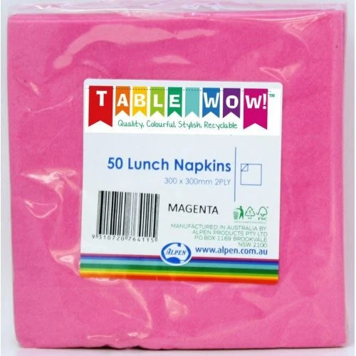 Magenta Lunch Napkins 30cm 50 Pk