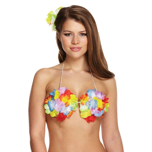 Hawaiian Luau Flower Bra