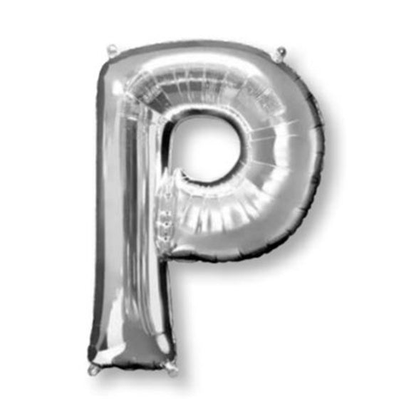 Silver Letter P Supershape Foil Balloon