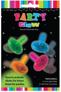 Glow Spin Tops 4 Pack
