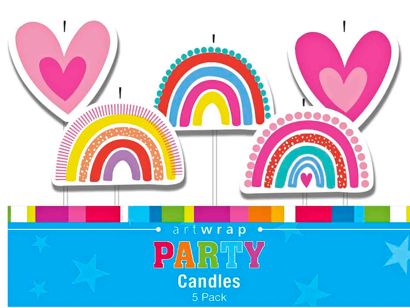 Rainbow Candles 5 Pack