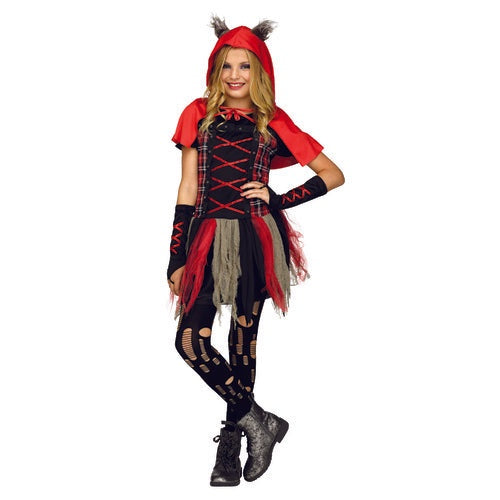 Edgy Little Red Riding Hood Wolf Tween Costume