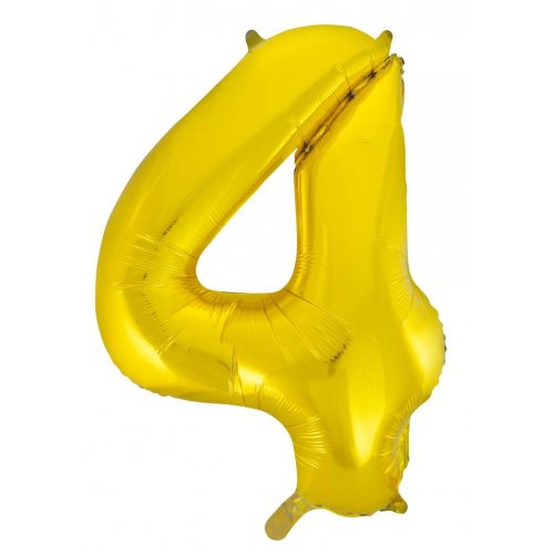 Gold 86 cm Number 4 Supershape Foil Balloon