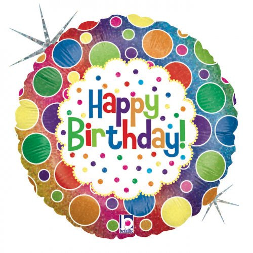 Rainbow Dots Birthday Foil Balloon