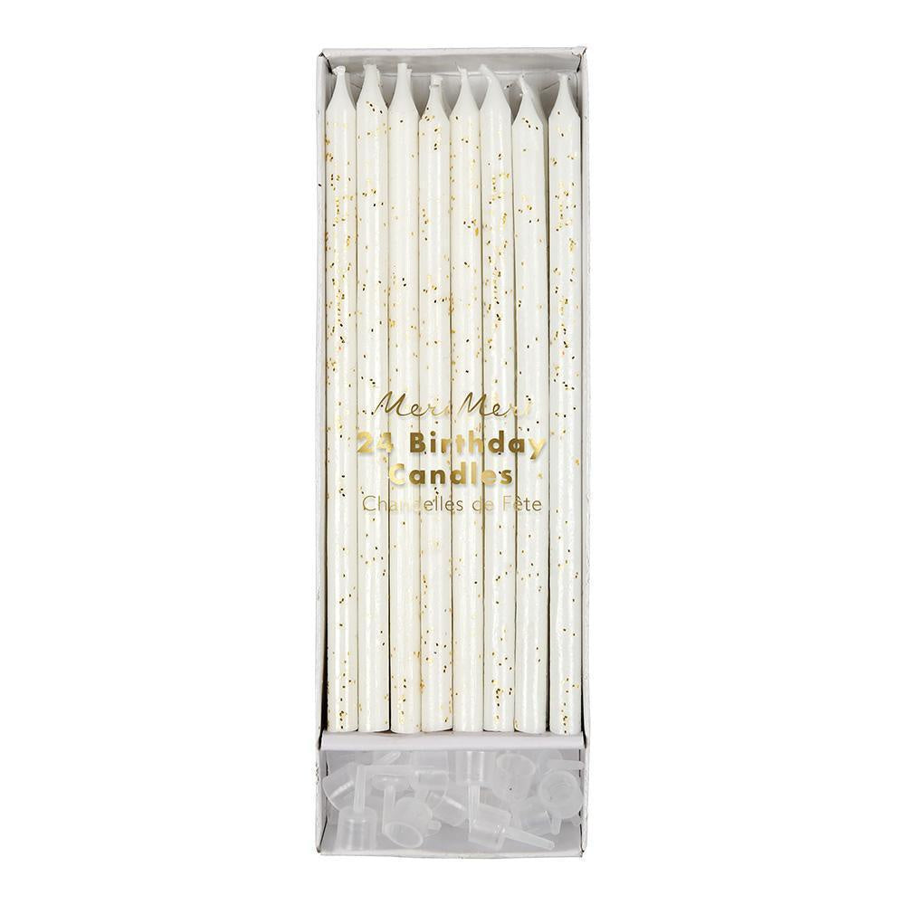 Meri Meri Glitter Candles Gold - Pack of 24