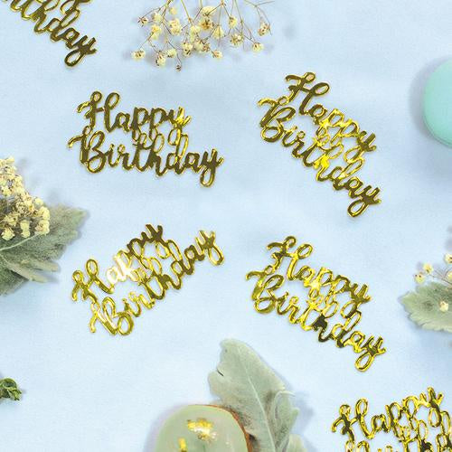 Gold H/BIRTHDAY Foil Jumbo Confetti 10pk