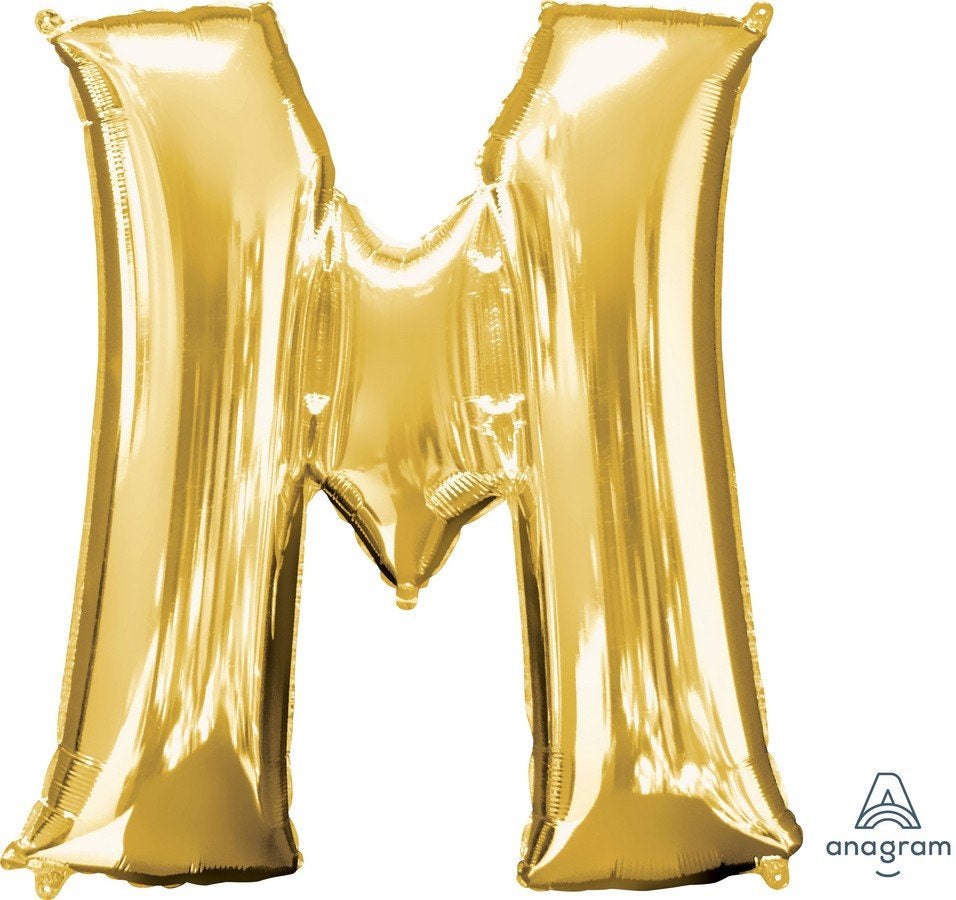 Gold Letter M Supershape Foil Balloon