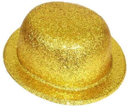 Gold Glitter Bowler Hat