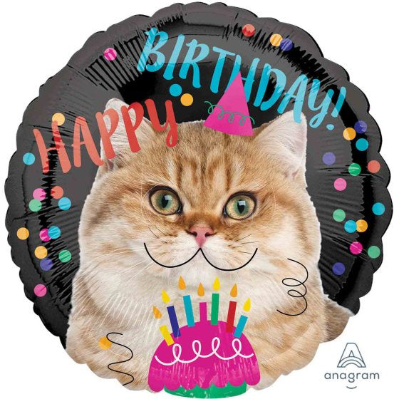 Happy Birthday Cat Foil Balloon