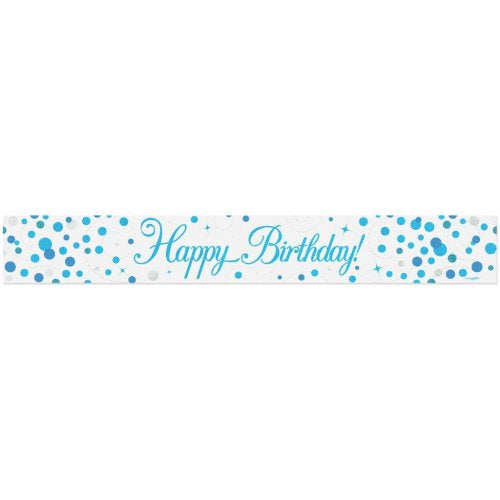 Sparkling Fizz Blue Happy Birthday Banner