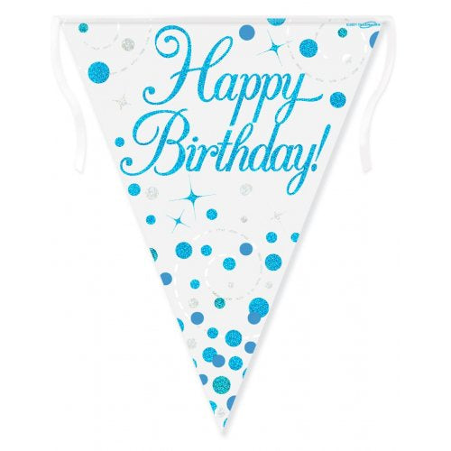 Sparkling Blue Fizz Happy Birthday Bunting