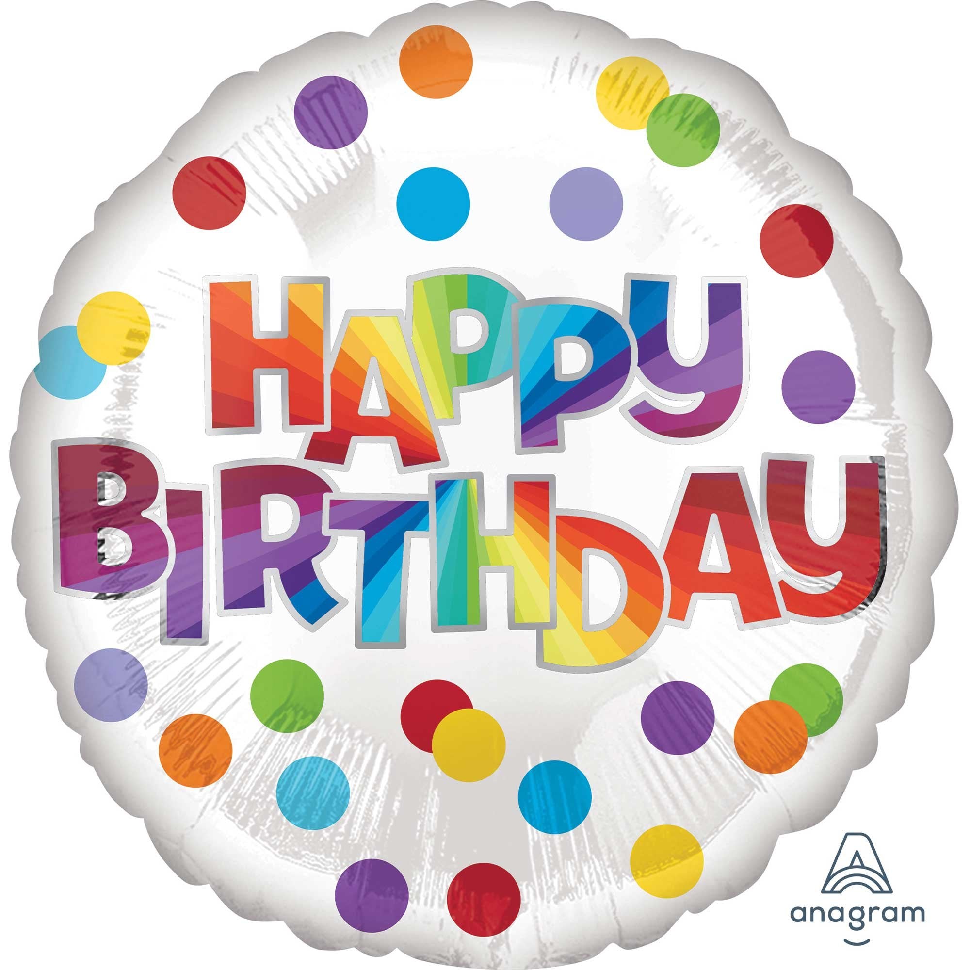 Happy Birthday Dots of Colour Foil Balloon