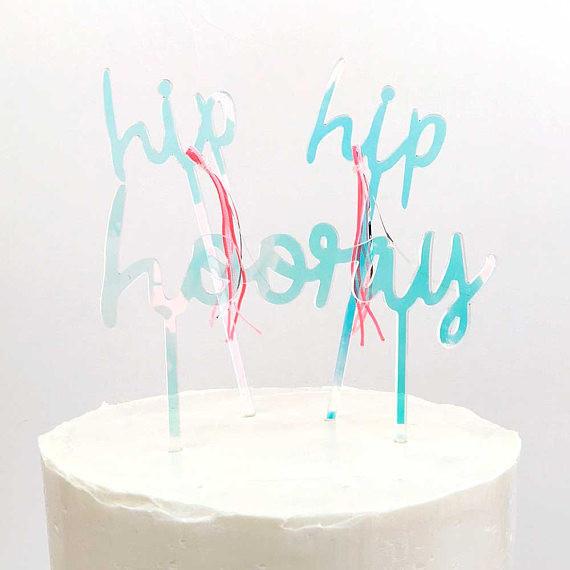 Meri Meri Hip Hip Hooray Cake Topper