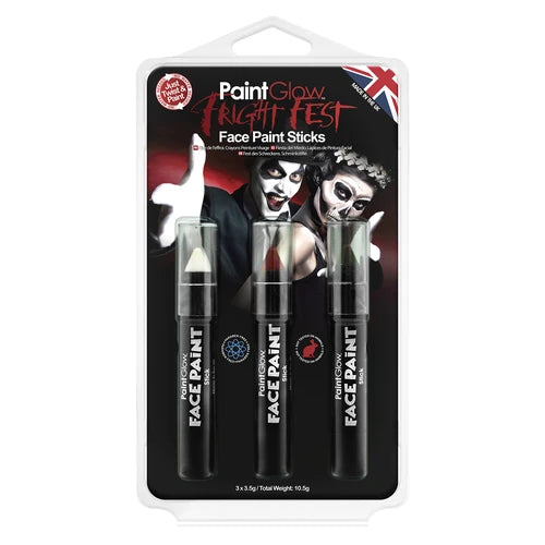 Fright Fest Face Paint Sticks Pack of 3