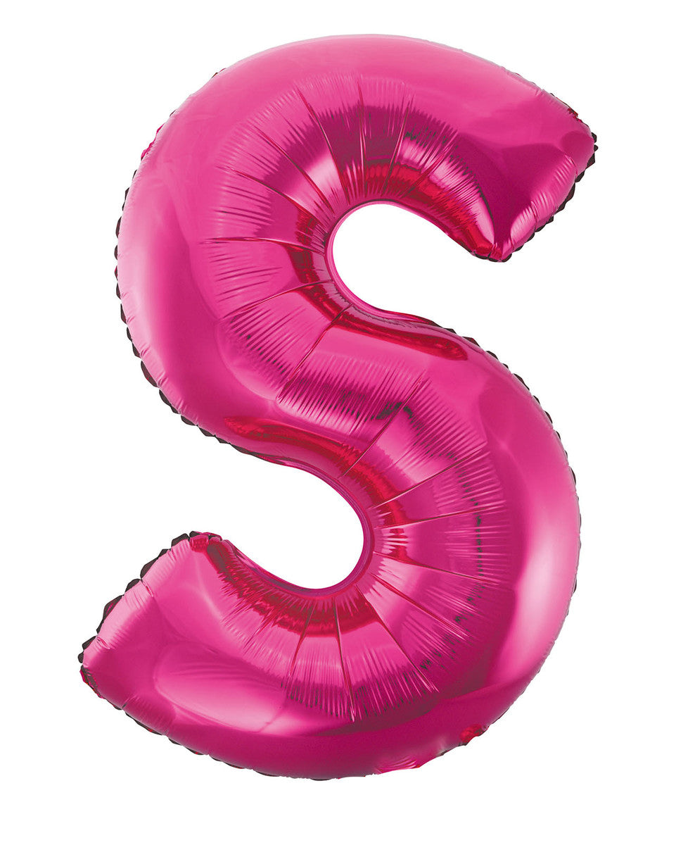 Hot Pink Letter S Megaloon