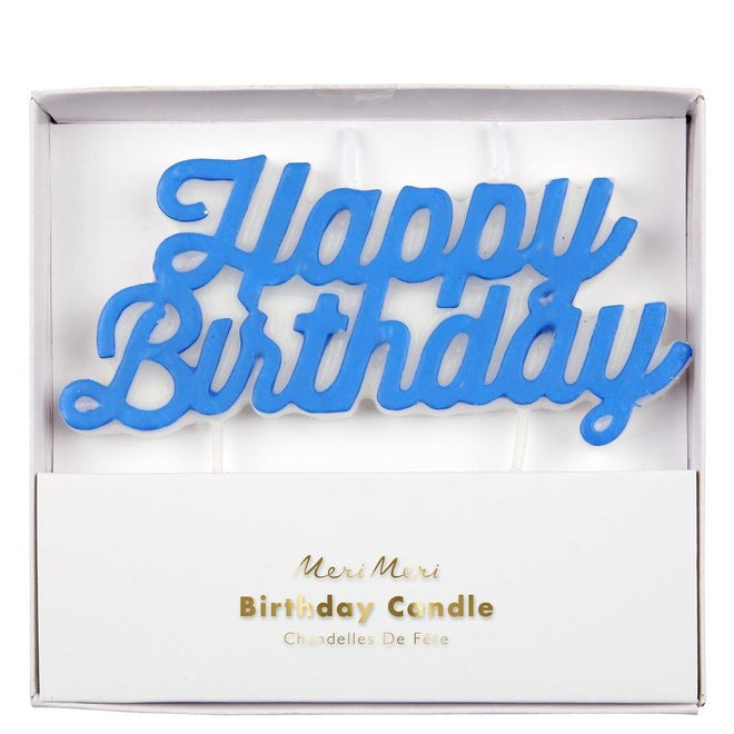 Meri Meri Blue Happy Birthday Candle