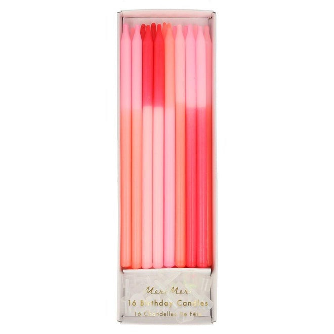 Meri Meri Pink Colour Block Candles (Set of 16)