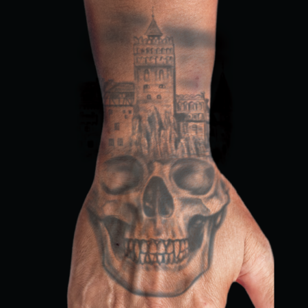 Skull Hand Temporary Hand Tattoo