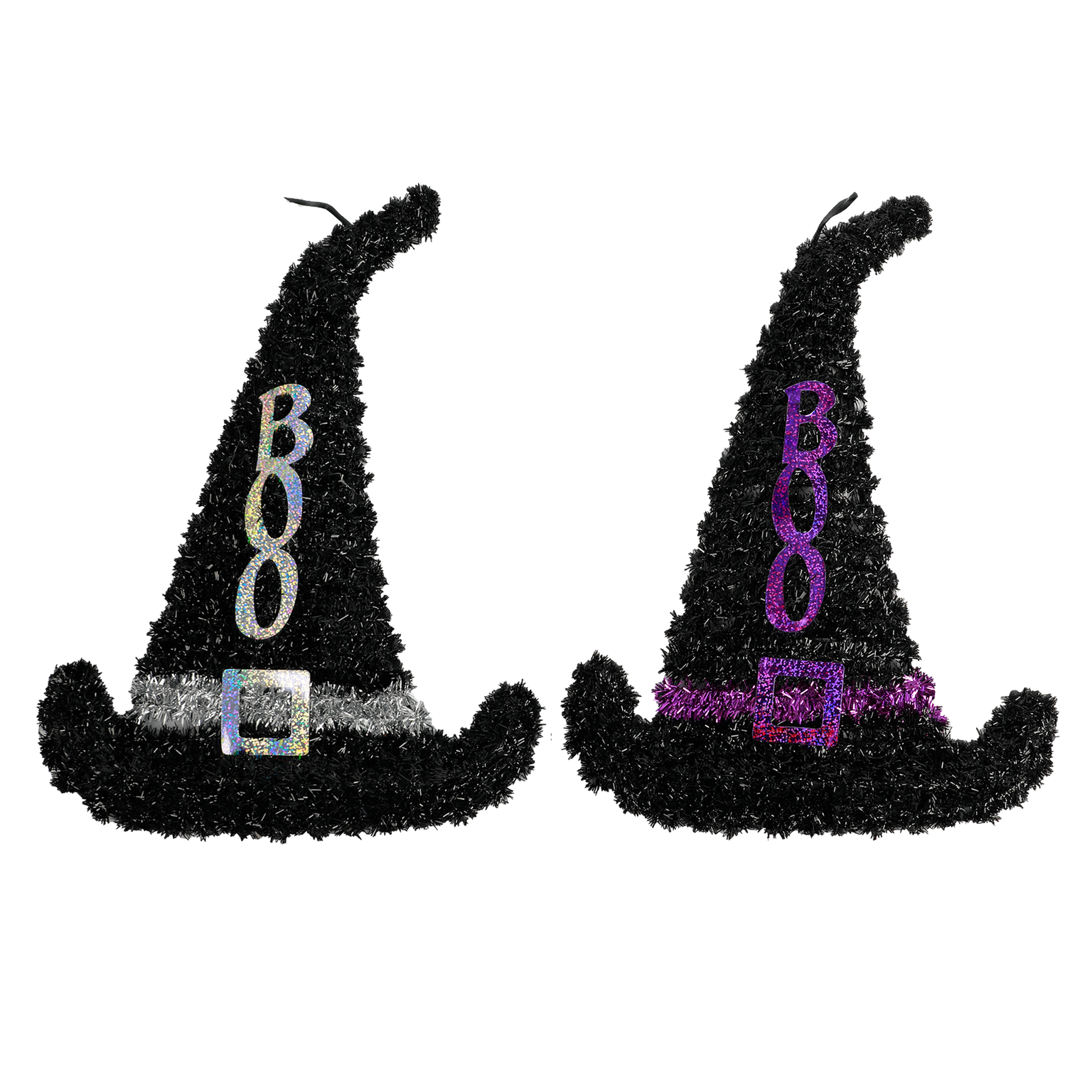 Tinsel BOO Hat Hanging Decoration