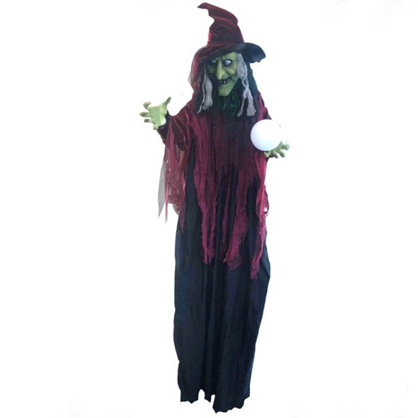 Swamp Hag Life Size Animated Witch with Glowing Crystal Ball