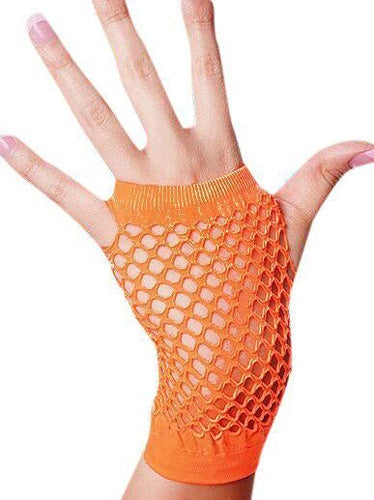 Fishnet Gloves Orange