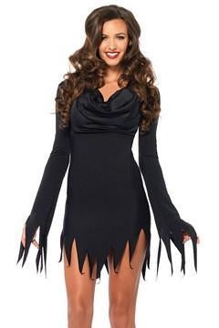 Cowl Neck Tattered Dress