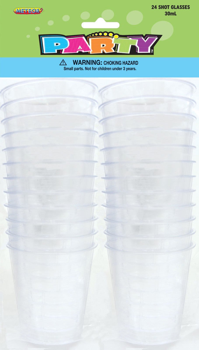 Clear Shot Glasses 24 Pack 30ml