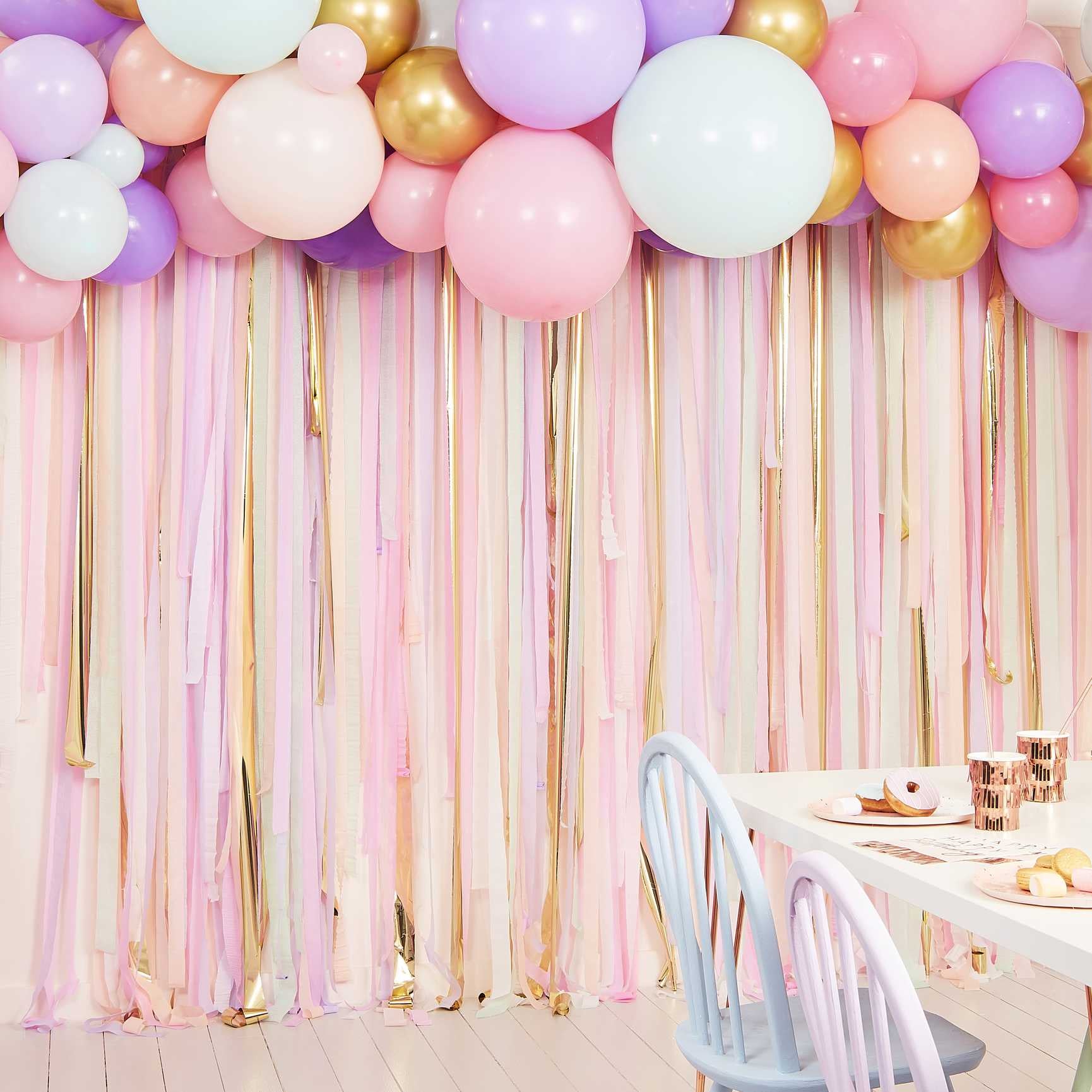 Ginger Ray Pastel Streamer & Balloon Party Backdrop Kit