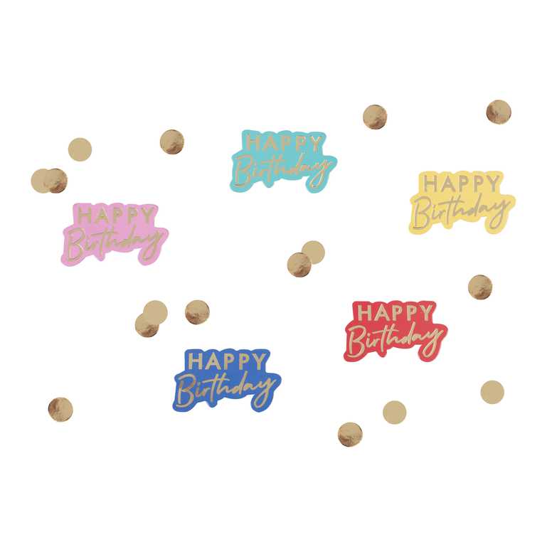 Ginger Ray Multi-Coloured Happy Birthday Table Confetti