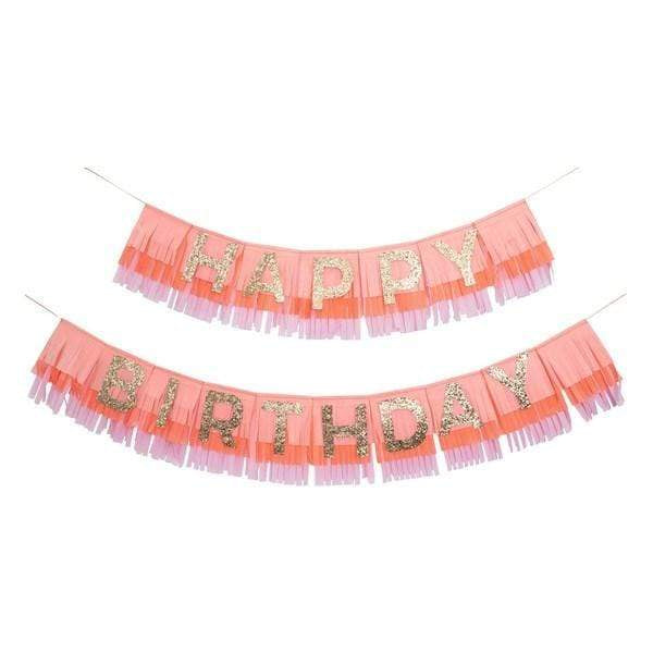 Meri Meri Pink Happy Birthday Fringe Garland