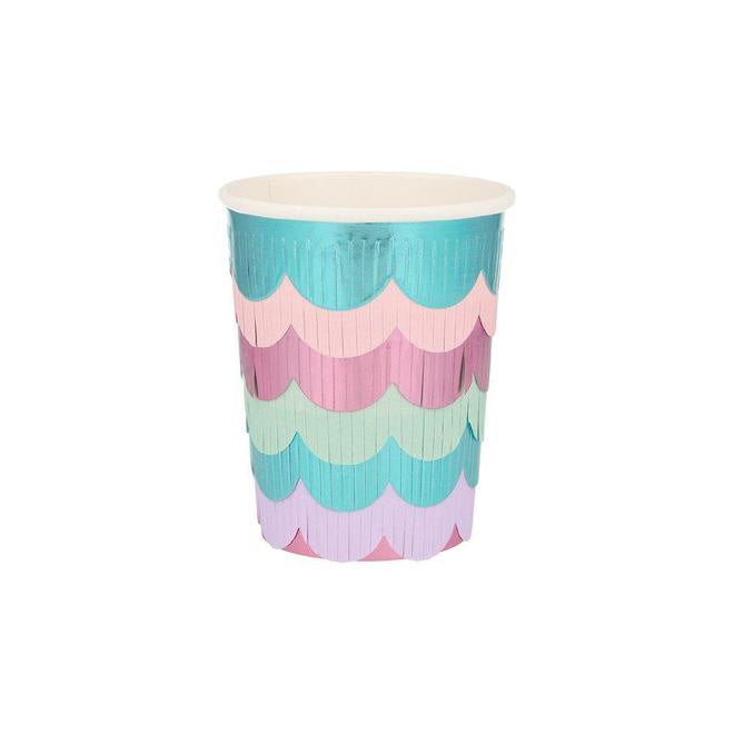 Meri Meri Mermaid Scolloped Fringed Cups - Set of 8