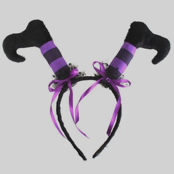 Witch Legs Black & Purple Headband