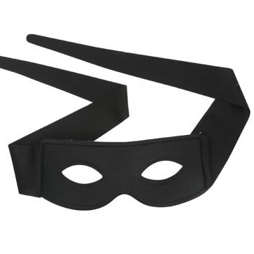 Black Zorro Eye Mask with Ties Small