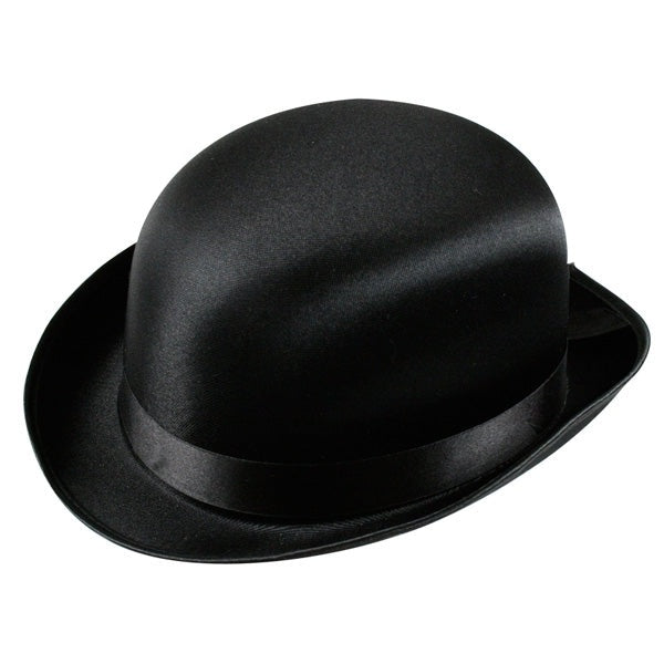 Bowler Hat Black Satin