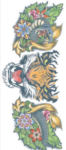 Tiger Temporary Neck Tattoo