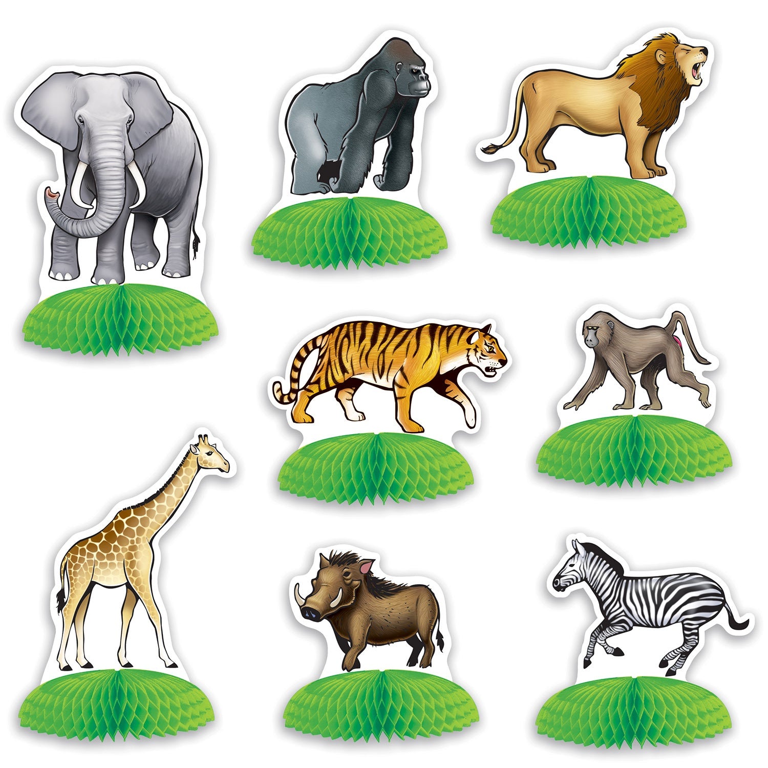 Jungle Safari Animal Mini Centerpieces 8pk