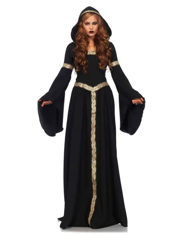 Pagan Witch Long Hooded Cloak Womens Costume