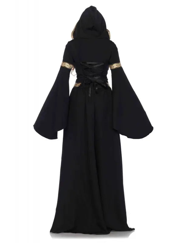 Pagan Witch Long Hooded Cloak Womens Costume