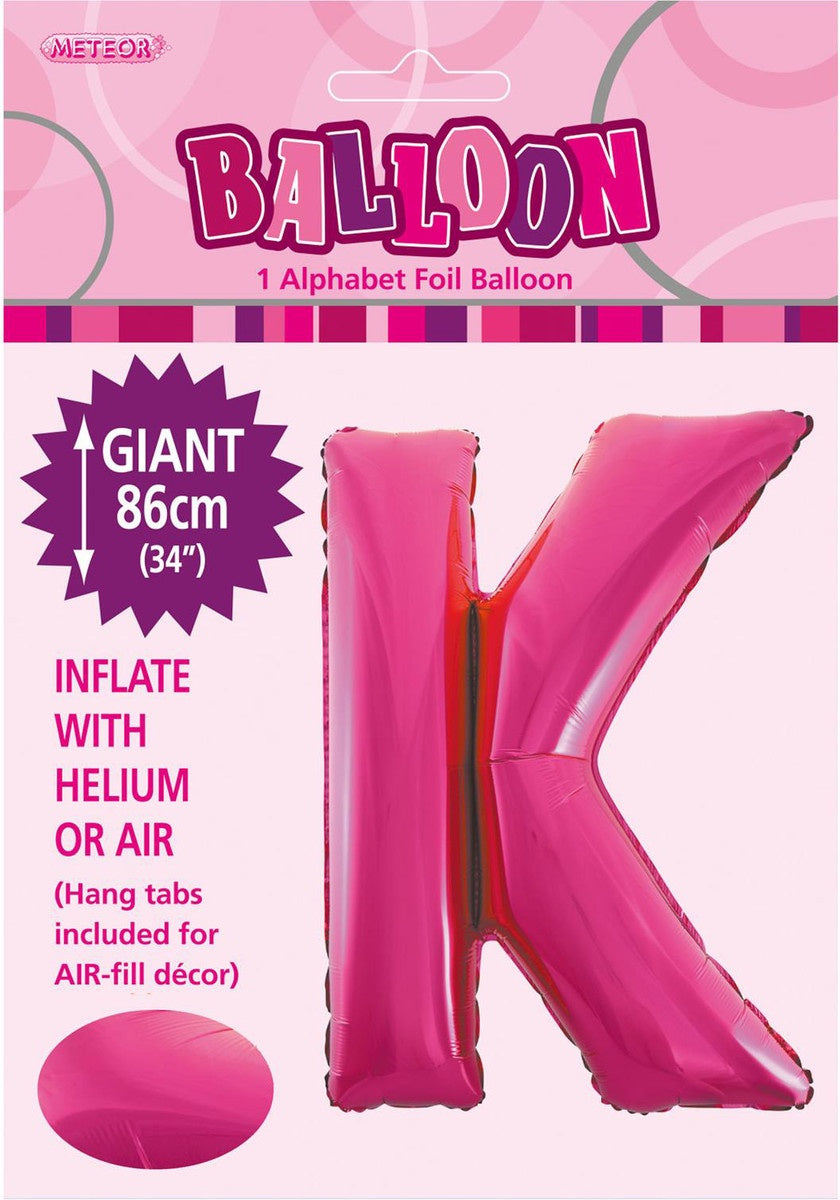 Hot Pink Letter K Megaloon